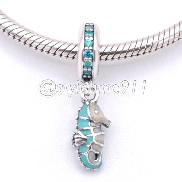 Authentic PANDORA Tropical Seahorse Dangle - 791311MCZ - Picture 1 of 9